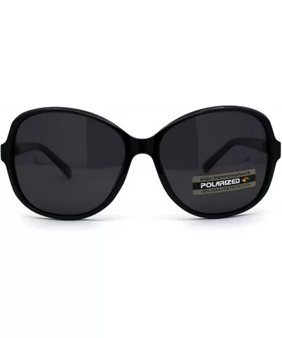 Womens Polarized Anti-glare Plastic Designer Butterfly Light Weight Sunglasses - All Black - CK196EY6MLW $10.23 Butterfly