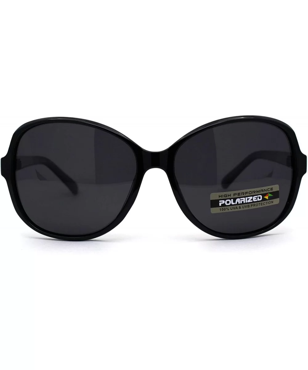 Womens Polarized Anti-glare Plastic Designer Butterfly Light Weight Sunglasses - All Black - CK196EY6MLW $10.23 Butterfly