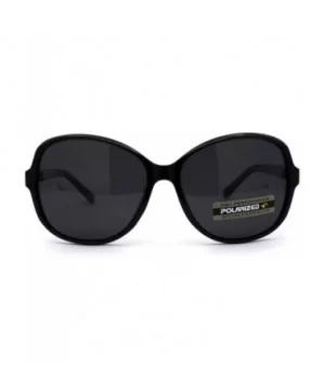 Womens Polarized Anti-glare Plastic Designer Butterfly Light Weight Sunglasses - All Black - CK196EY6MLW $10.23 Butterfly