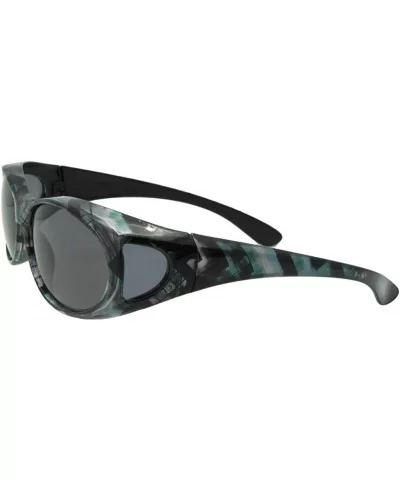 Small Polarized Fit Over Sunglasses F3 - Blue Marble-med Dark Gray Lens - CS186N6IGOY $14.28 Wrap