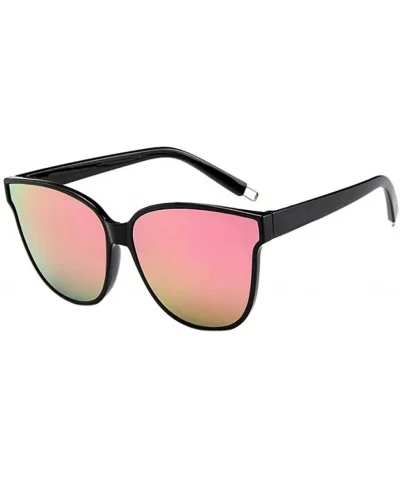 Women Designer Oversized Flat Top Cat Eye Mirrored Sunglasses - B - CA18H80LEGE $6.70 Cat Eye