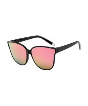 Women Designer Oversized Flat Top Cat Eye Mirrored Sunglasses - B - CA18H80LEGE $6.70 Cat Eye