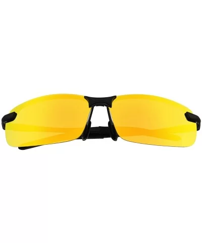 Rimless Big Polarized Sunglasses for Men Sports Al-Mg Metal Frame UV Protection Driving Fishing Sun Glasses - CS18422IY6H $16...