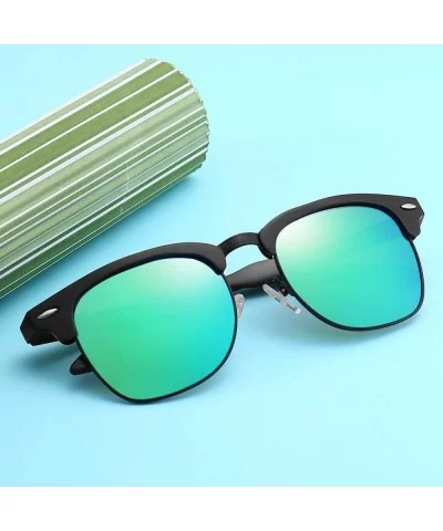 Classic Semi-Rimless Frame Retro Brand Polarized Sunglasses for Men and Women UV 400 Protection - CA128LEAKY3 $15.95 Semi-rim...