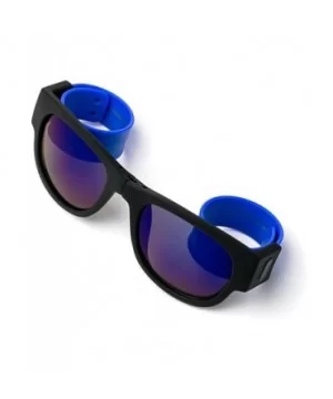 Folding Retro Design for Action Sports Easy to Store Sunglasses Flash/Mirrored Lenses - Blue - C717Y0HTSLM $6.89 Sport