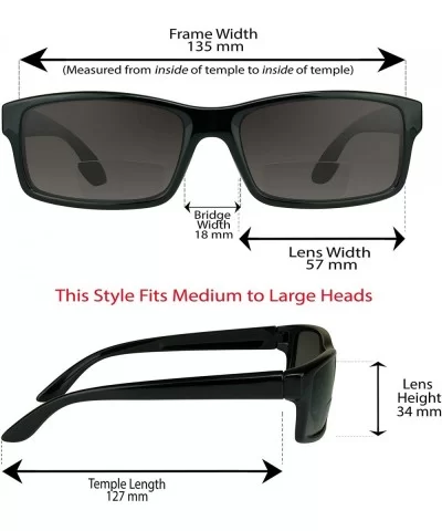 Rectangle Bifocal Sunglasses for men and women 1.50- 2.00- 2.50- 3.00 - CM18M204DSU $15.20 Square