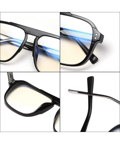 2020 TR90 male night vision driving fishing square transparent glasses frame female brand design flat mirror - C21904WR7D5 $1...