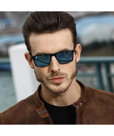 Polarized Sports Driving Sunglasses For Men-Square Anti-glare Shade Glasses - E - C7190EGD7GW $27.46 Goggle