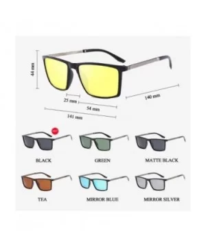 Polarized Sports Driving Sunglasses For Men-Square Anti-glare Shade Glasses - E - C7190EGD7GW $27.46 Goggle