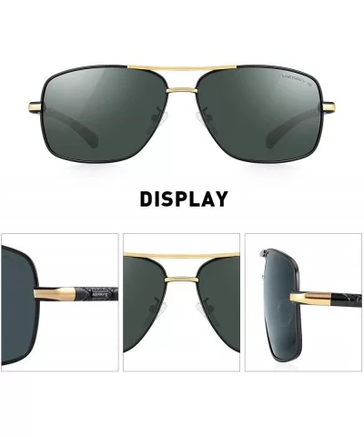 HOT Fashion Driving Polarized Sunglasses for Men Square 45mm glasses S8714 - Gold&g15 - CV199AR8CO5 $13.81 Square