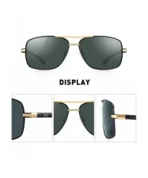 HOT Fashion Driving Polarized Sunglasses for Men Square 45mm glasses S8714 - Gold&g15 - CV199AR8CO5 $13.81 Square