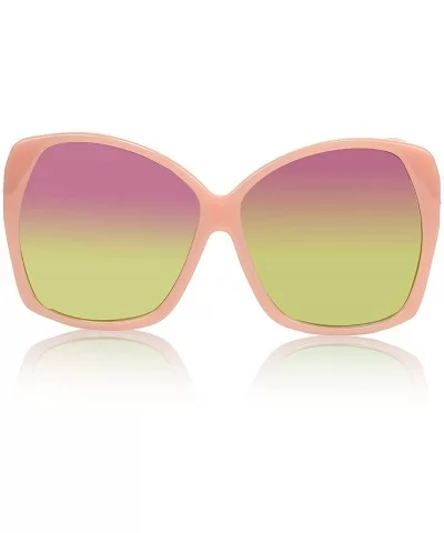 Oversized Sunglasses For Women/Men Square Butterfly Sun Glasses UV400 Protection - Pink - CS18W5HQMCU $8.87 Wrap