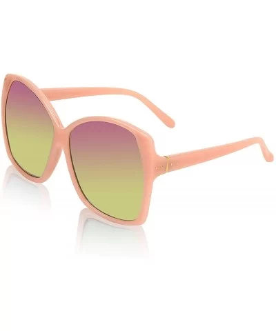 Oversized Sunglasses For Women/Men Square Butterfly Sun Glasses UV400 Protection - Pink - CS18W5HQMCU $8.87 Wrap