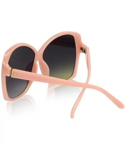 Oversized Sunglasses For Women/Men Square Butterfly Sun Glasses UV400 Protection - Pink - CS18W5HQMCU $8.87 Wrap