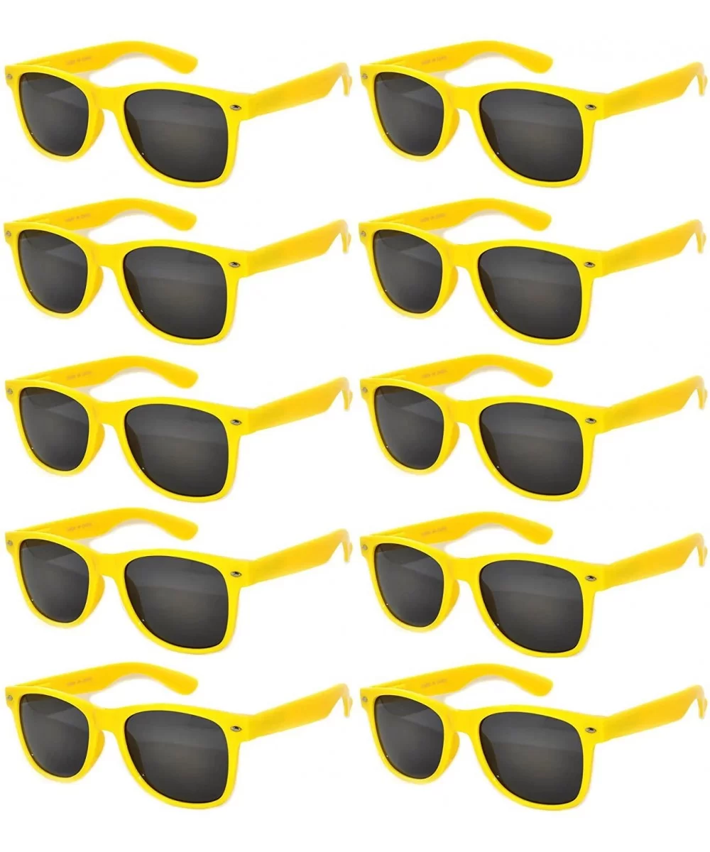 Wholesale 10 Pack Colored Frame Vintage Retro Sunglasses Smoke Lens - 01yellow_10_pairs - CP1273D0B25 $16.23 Wayfarer