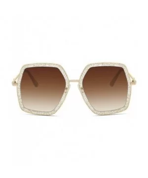 Oversized Fashion Sunglasses For Women Hexagon Inspired Brand Designer Style - CD18SC2DN48 $7.37 Oversized