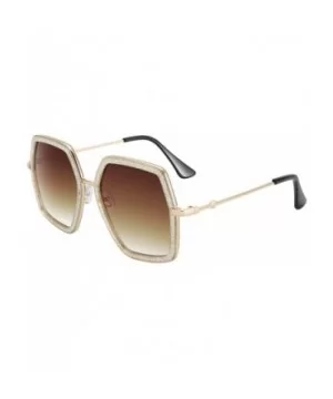 Oversized Fashion Sunglasses For Women Hexagon Inspired Brand Designer Style - CD18SC2DN48 $7.37 Oversized