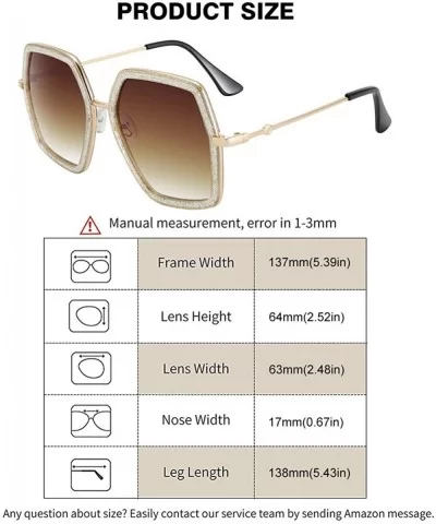 Oversized Fashion Sunglasses For Women Hexagon Inspired Brand Designer Style - CD18SC2DN48 $7.37 Oversized