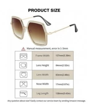 Oversized Fashion Sunglasses For Women Hexagon Inspired Brand Designer Style - CD18SC2DN48 $7.37 Oversized