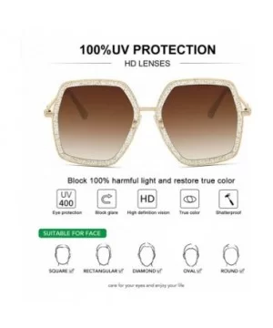 Oversized Fashion Sunglasses For Women Hexagon Inspired Brand Designer Style - CD18SC2DN48 $7.37 Oversized