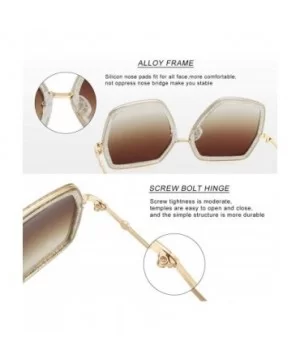 Oversized Fashion Sunglasses For Women Hexagon Inspired Brand Designer Style - CD18SC2DN48 $7.37 Oversized