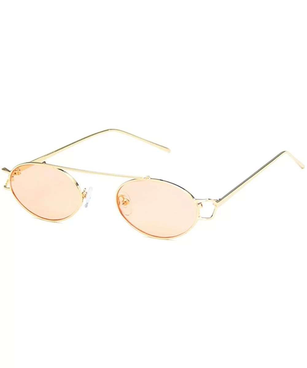 2019 metal single beam hollow unisex brand fashion designer hip hop sunglasses - Orange - C818YQW453L $11.67 Oval