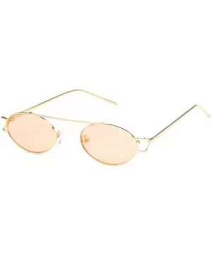 2019 metal single beam hollow unisex brand fashion designer hip hop sunglasses - Orange - C818YQW453L $11.67 Oval