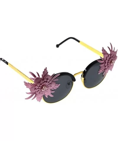 2020 Handmade Luxury Flower Cat Eye Sunglasses Women Baroque Retro Sun Glasses Vintage Ladies Shades Eyewear - C1 - C1198EASW...