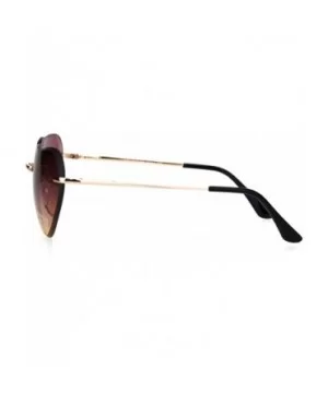 Womens Gradient Bevel Edge Rimless Lens Heart Shape Retro Sunglasses - Pink Yellow - CD18ID8IX5X $5.86 Rimless