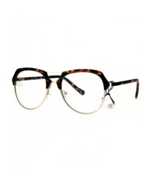 Vintage Retro Fashion Clear Lens Glasses Womens Designer Style Eyewear - Tortoise Gold - C518674RHOO $6.86 Aviator