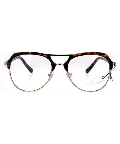 Vintage Retro Fashion Clear Lens Glasses Womens Designer Style Eyewear - Tortoise Gold - C518674RHOO $6.86 Aviator