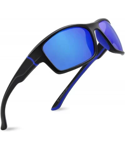 Polarized Sports Sunglasses for Men Women for Running Fishing Driving CS-MJ8014 - Red+blue - CK18ZLKOHR5 $13.48 Sport