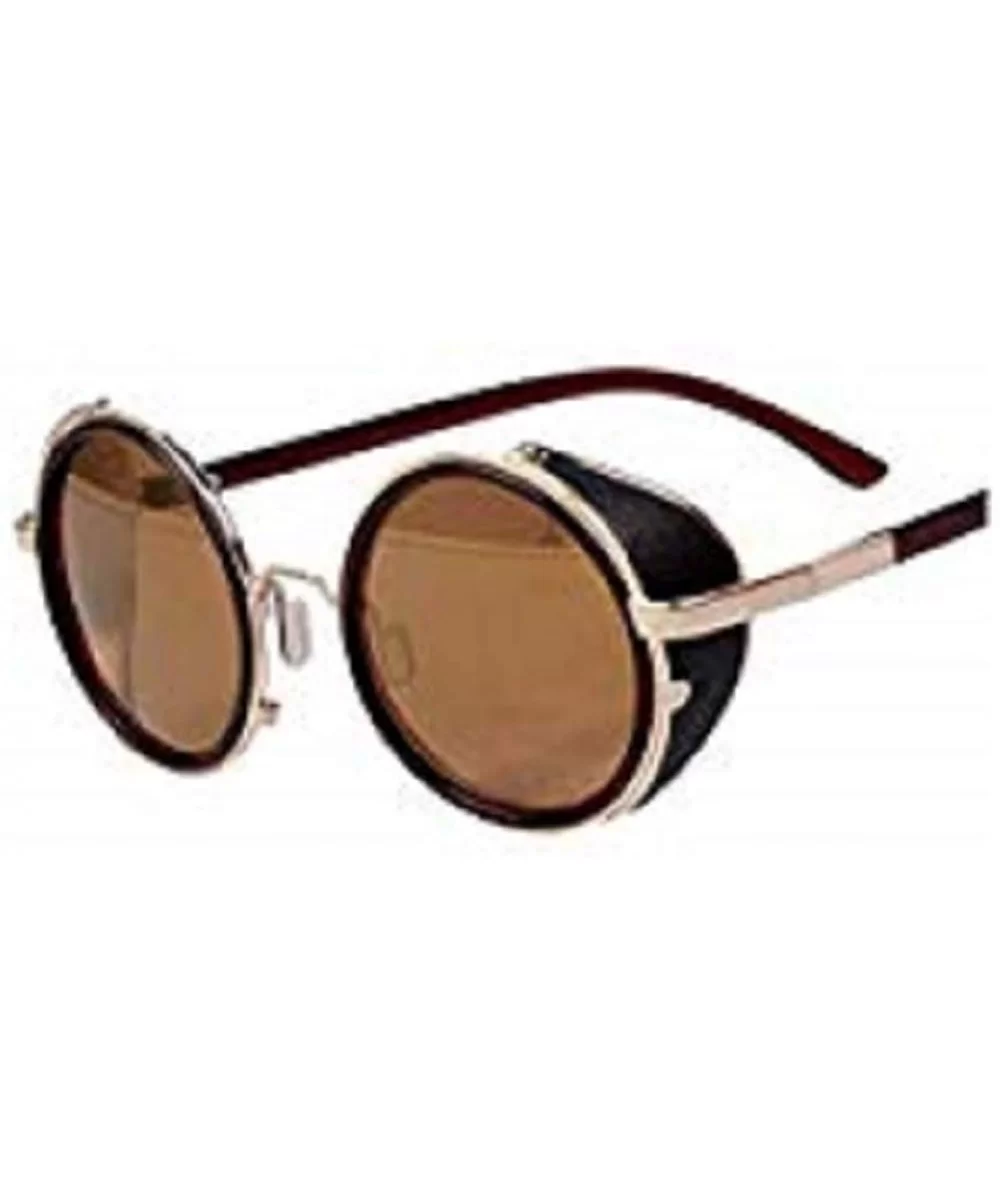 80's Style Vintage Style Inspired Classic Round Sunglasses Very Popular (Golden frame) - CY11DX0U6IH $14.32 Round