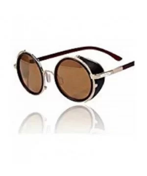 80's Style Vintage Style Inspired Classic Round Sunglasses Very Popular (Golden frame) - CY11DX0U6IH $14.32 Round