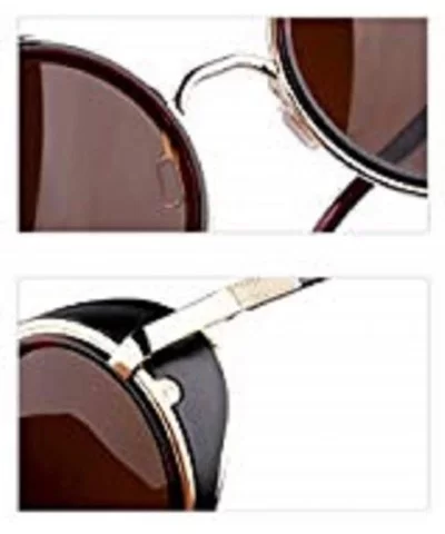 80's Style Vintage Style Inspired Classic Round Sunglasses Very Popular (Golden frame) - CY11DX0U6IH $14.32 Round