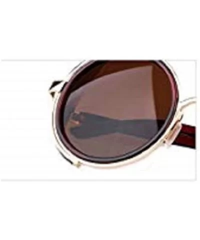 80's Style Vintage Style Inspired Classic Round Sunglasses Very Popular (Golden frame) - CY11DX0U6IH $14.32 Round