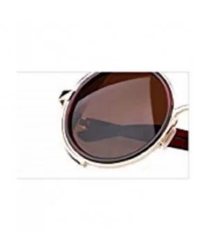 80's Style Vintage Style Inspired Classic Round Sunglasses Very Popular (Golden frame) - CY11DX0U6IH $14.32 Round