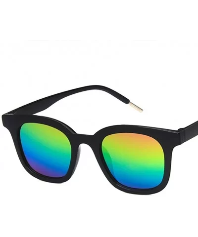 Unisex Sunglasses Fashion Bright Black Grey Drive Holiday Rectangle Non-Polarized UV400 - Bright Black Multicolor - C418RLIZ9...