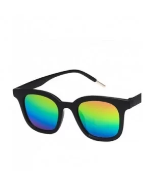 Unisex Sunglasses Fashion Bright Black Grey Drive Holiday Rectangle Non-Polarized UV400 - Bright Black Multicolor - C418RLIZ9...