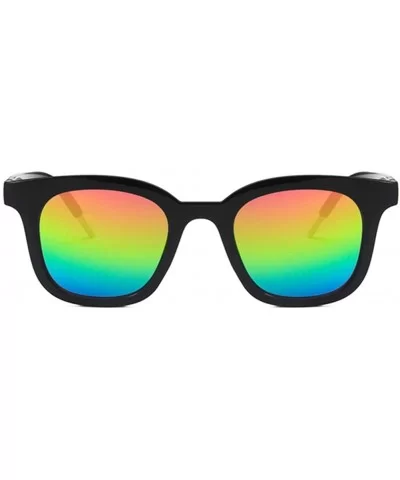 Unisex Sunglasses Fashion Bright Black Grey Drive Holiday Rectangle Non-Polarized UV400 - Bright Black Multicolor - C418RLIZ9...