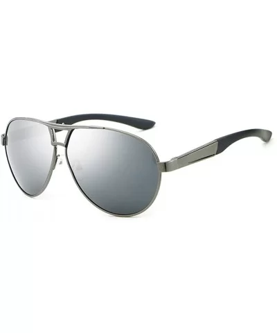 Military Style Aviator Sunglasses for Adult Men Fashion UV 400 Sunglass - Gray Black - CT18GM5WH95 $12.62 Oval