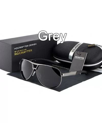 Military Style Aviator Sunglasses for Adult Men Fashion UV 400 Sunglass - Gray Black - CT18GM5WH95 $12.62 Oval