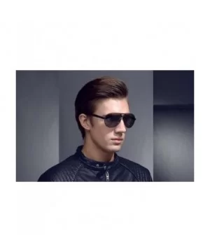 Military Style Aviator Sunglasses for Adult Men Fashion UV 400 Sunglass - Gray Black - CT18GM5WH95 $12.62 Oval