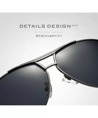 Military Style Aviator Sunglasses for Adult Men Fashion UV 400 Sunglass - Gray Black - CT18GM5WH95 $12.62 Oval