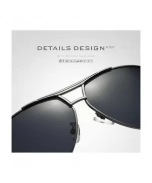 Military Style Aviator Sunglasses for Adult Men Fashion UV 400 Sunglass - Gray Black - CT18GM5WH95 $12.62 Oval