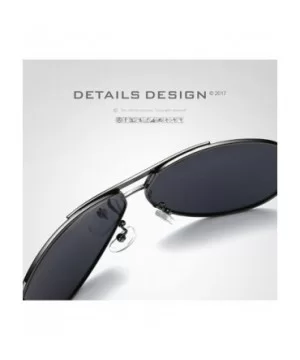 Military Style Aviator Sunglasses for Adult Men Fashion UV 400 Sunglass - Gray Black - CT18GM5WH95 $12.62 Oval