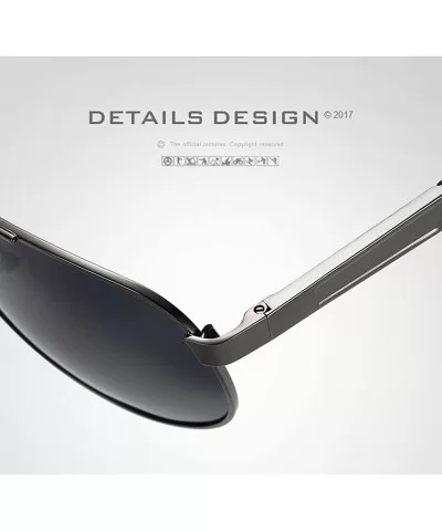 Military Style Aviator Sunglasses for Adult Men Fashion UV 400 Sunglass - Gray Black - CT18GM5WH95 $12.62 Oval