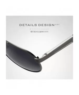 Military Style Aviator Sunglasses for Adult Men Fashion UV 400 Sunglass - Gray Black - CT18GM5WH95 $12.62 Oval