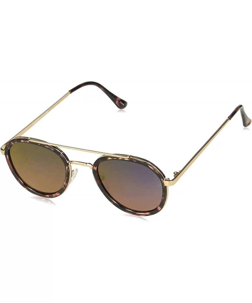 Women's LD263 Oval Sunglasses with 100% UV Protection - 49 mm - Rose Animal & Rose Gold - C918O302SKH $29.83 Aviator