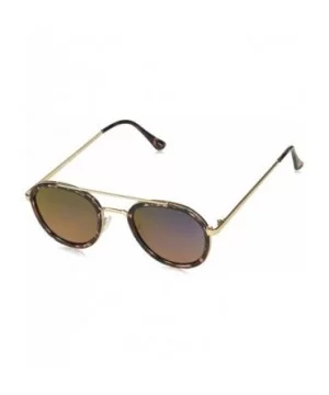 Women's LD263 Oval Sunglasses with 100% UV Protection - 49 mm - Rose Animal & Rose Gold - C918O302SKH $29.83 Aviator